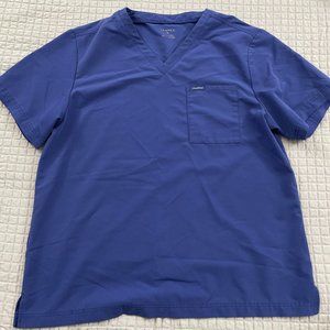 Jaanuu Men's 2-pocket v-neck top in galaxy blue, XL